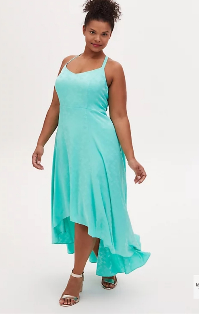 TORRID DISNEY THE LITTLE MERMAID ARIEL SPECIAL OCCASION TURQUOISE HI-LO GOWN